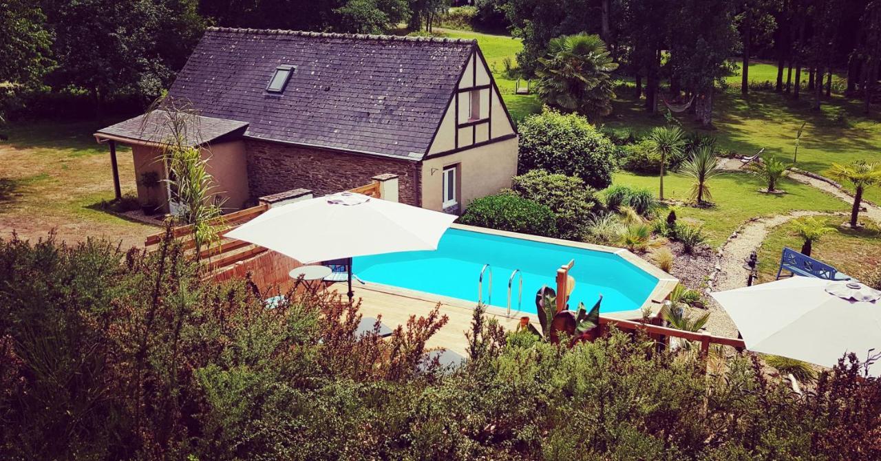 Le Vieux Moulin Gites - Detached Cottage With Garden Views And Pool Guégon 外观 照片